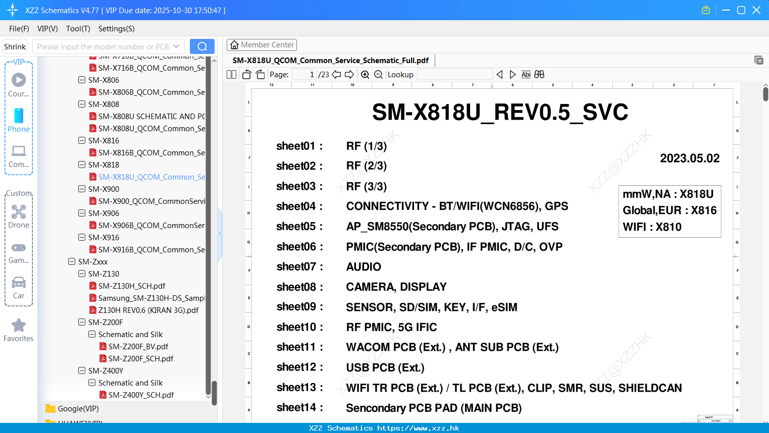 Samsung SM-X818U_QCOM_Common_Service_Schematic_Full